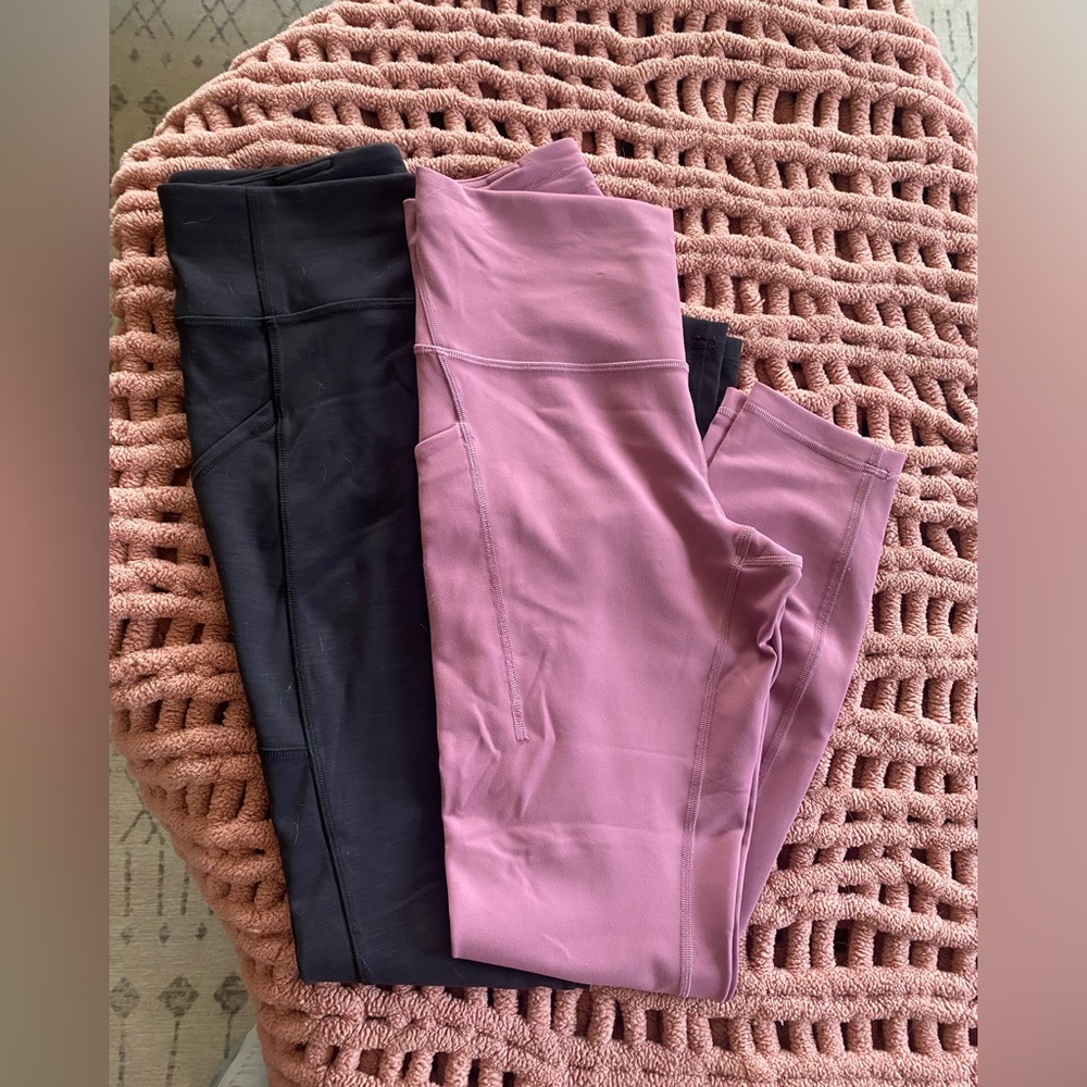 2 pair of lululemon athletica High-Rise Leggings with Side Pockets